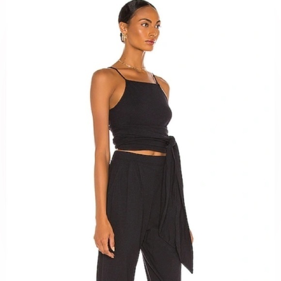 Nwt Free People FP Beach Nikki Black Wrap Around Spaghetti Strap Tank Top SZ Sm - Picture 4 of 8